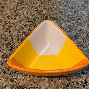 Halloween Candy Corn Candy Dish Holiday Home Triangular Ceramic